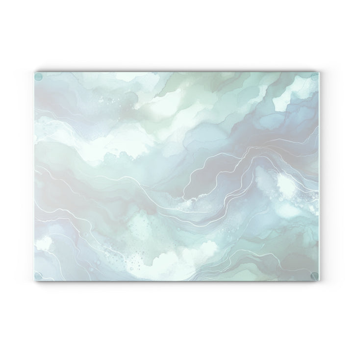 Teal Watercolor,  Glass Cutting Board