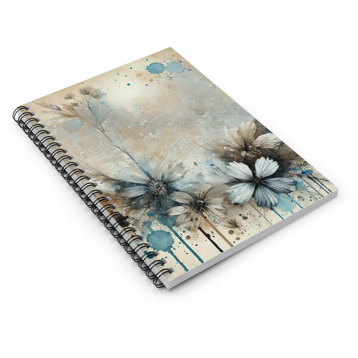 Painted Flowers Spiral Notebook - Ruled Line