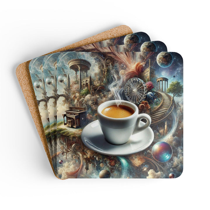 Coffee And Dreams Corkwood Coaster Set