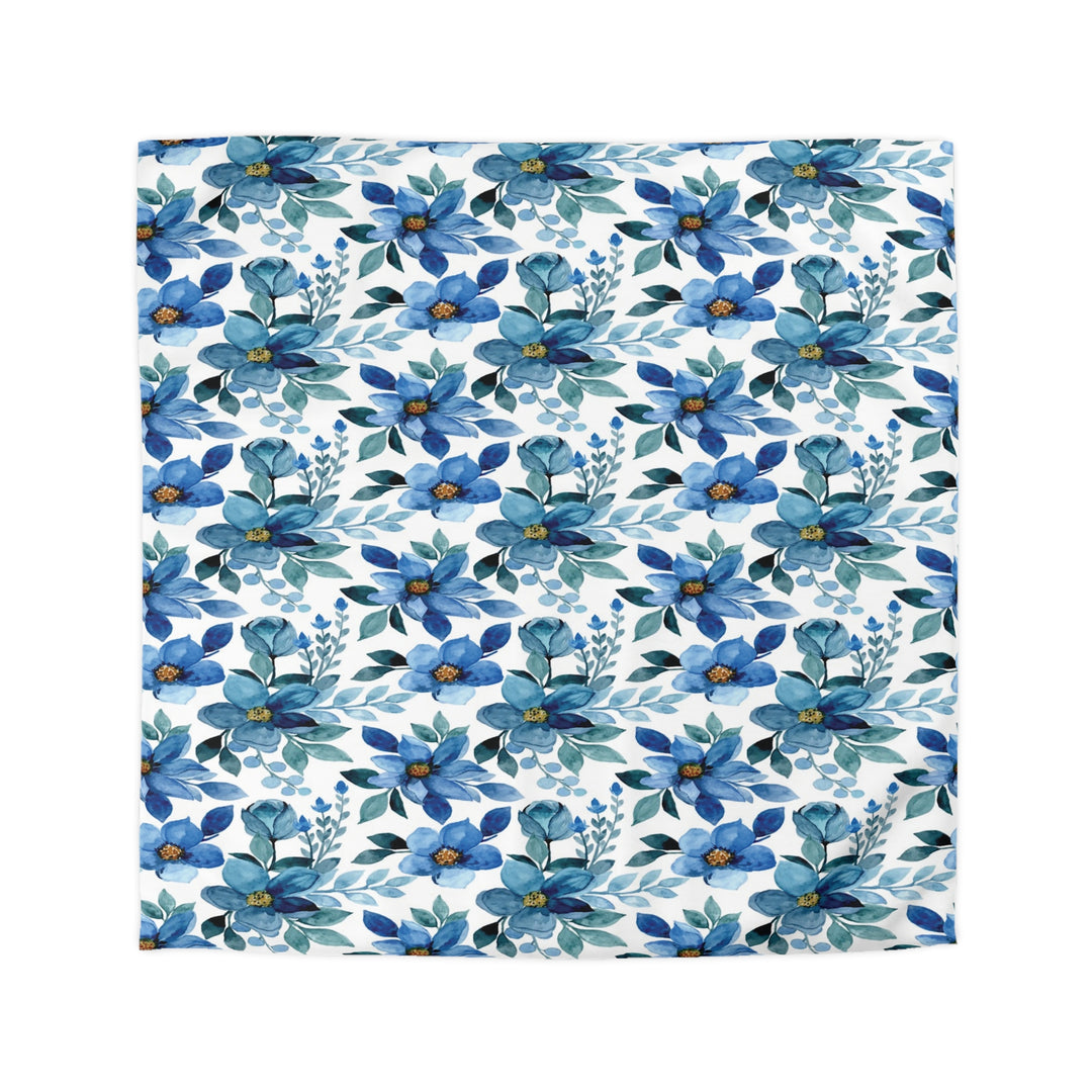 Blue Flowers Microfiber Duvet Cover