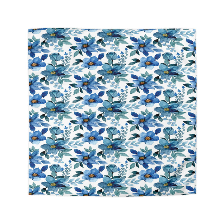 Blue Flowers Microfiber Duvet Cover