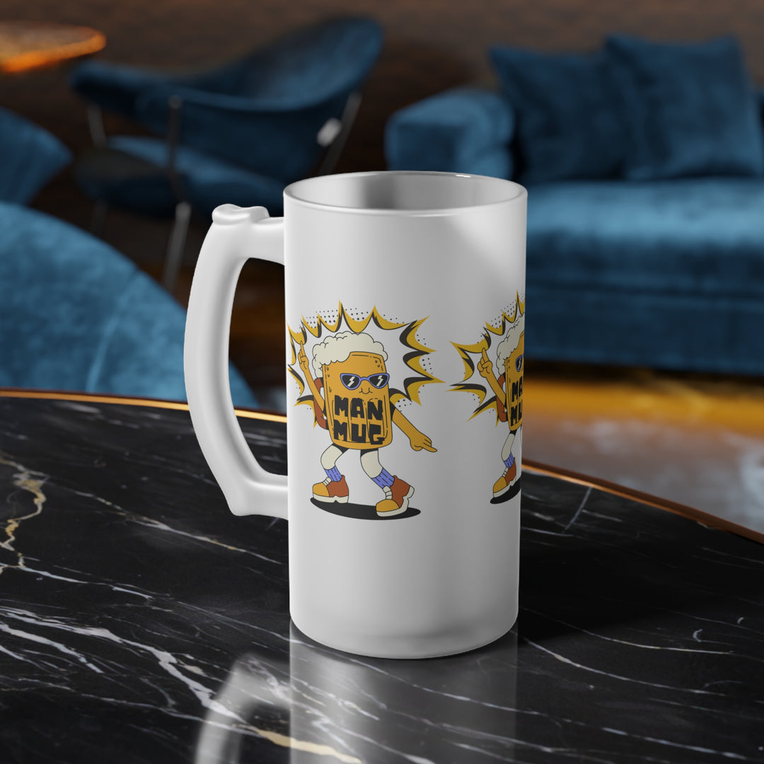 Man Mug Frosted Glass Beer Mug