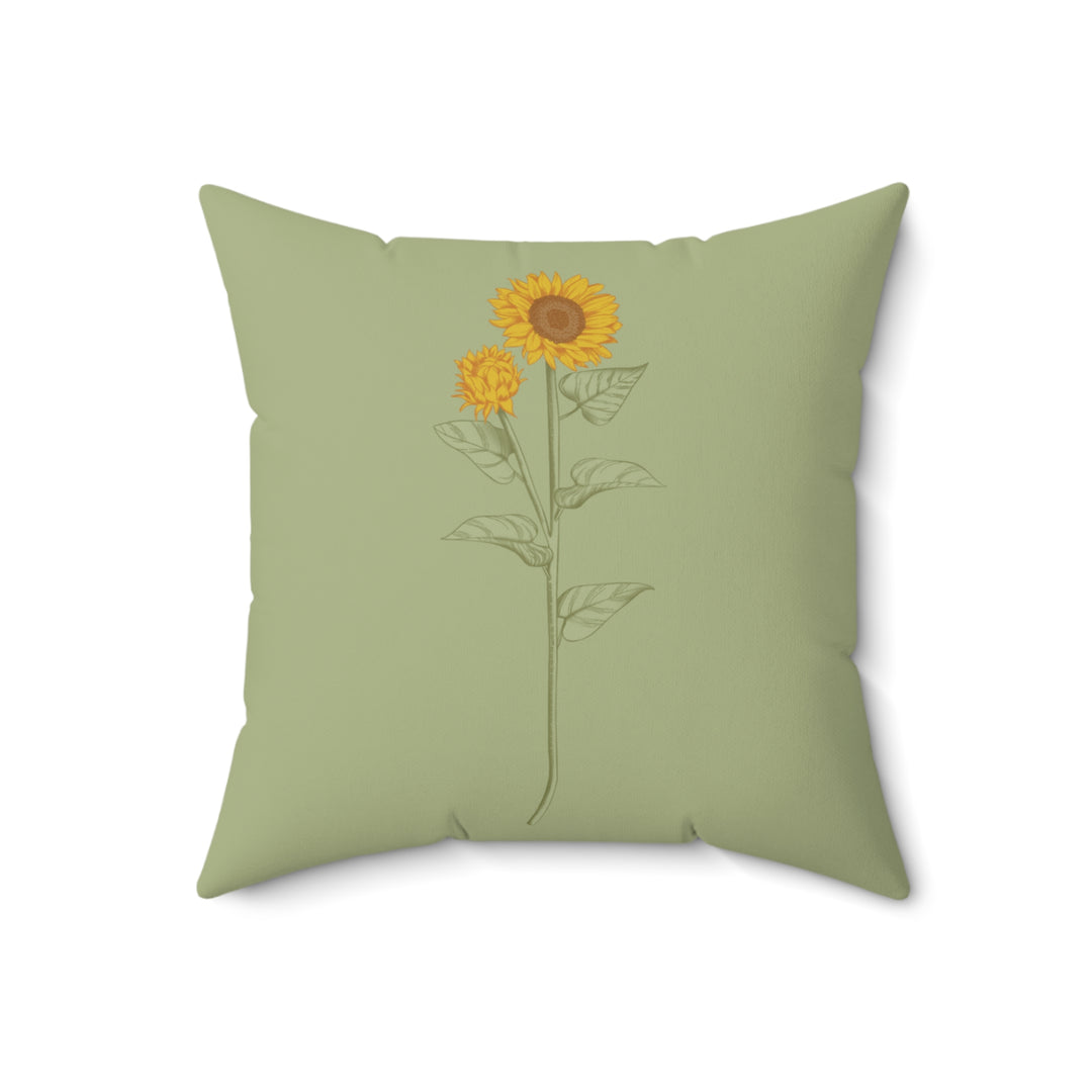 Sunflower Spun Polyester Square Pillow