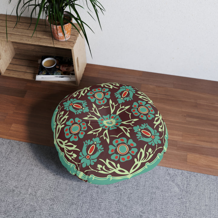 Boho Mosaic Tufted Floor Pillow, Round