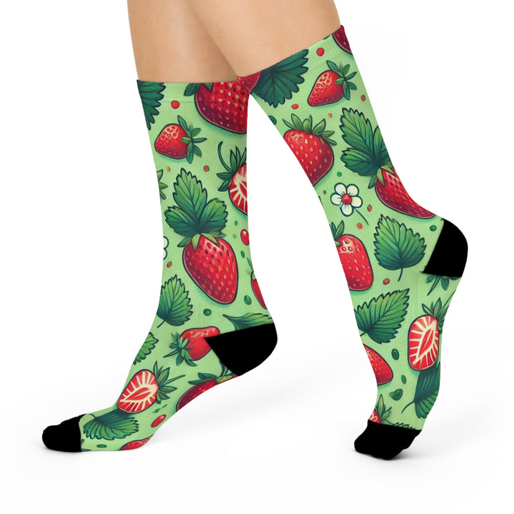 Strawberries Cushioned Crew Socks