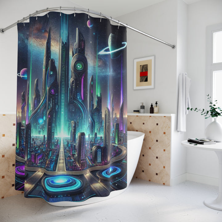 Alien City Shower Curtain