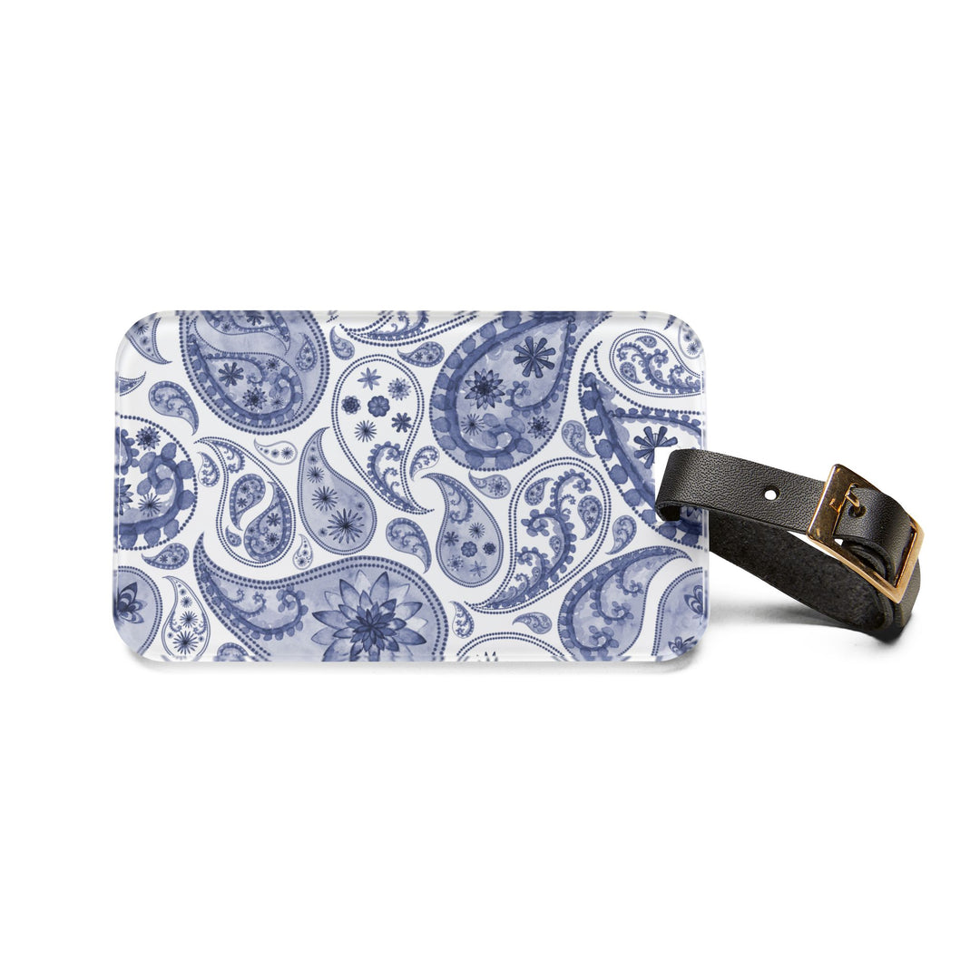 Blue Paisley Luggage Tag