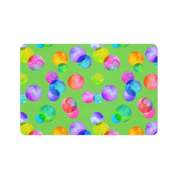 Coloful Polka Dot Pet Food Mat (12x18)