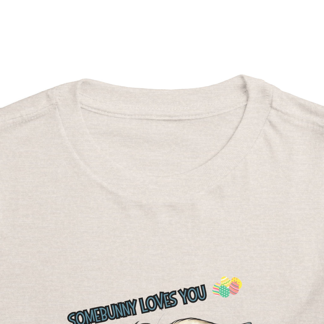 Somebunny Loves You (Blue Letters) Toddler Short Sleeve Tee