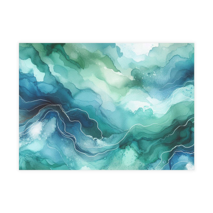 Teal Watercolor Thank You Postcard Bundles (envelopes included)