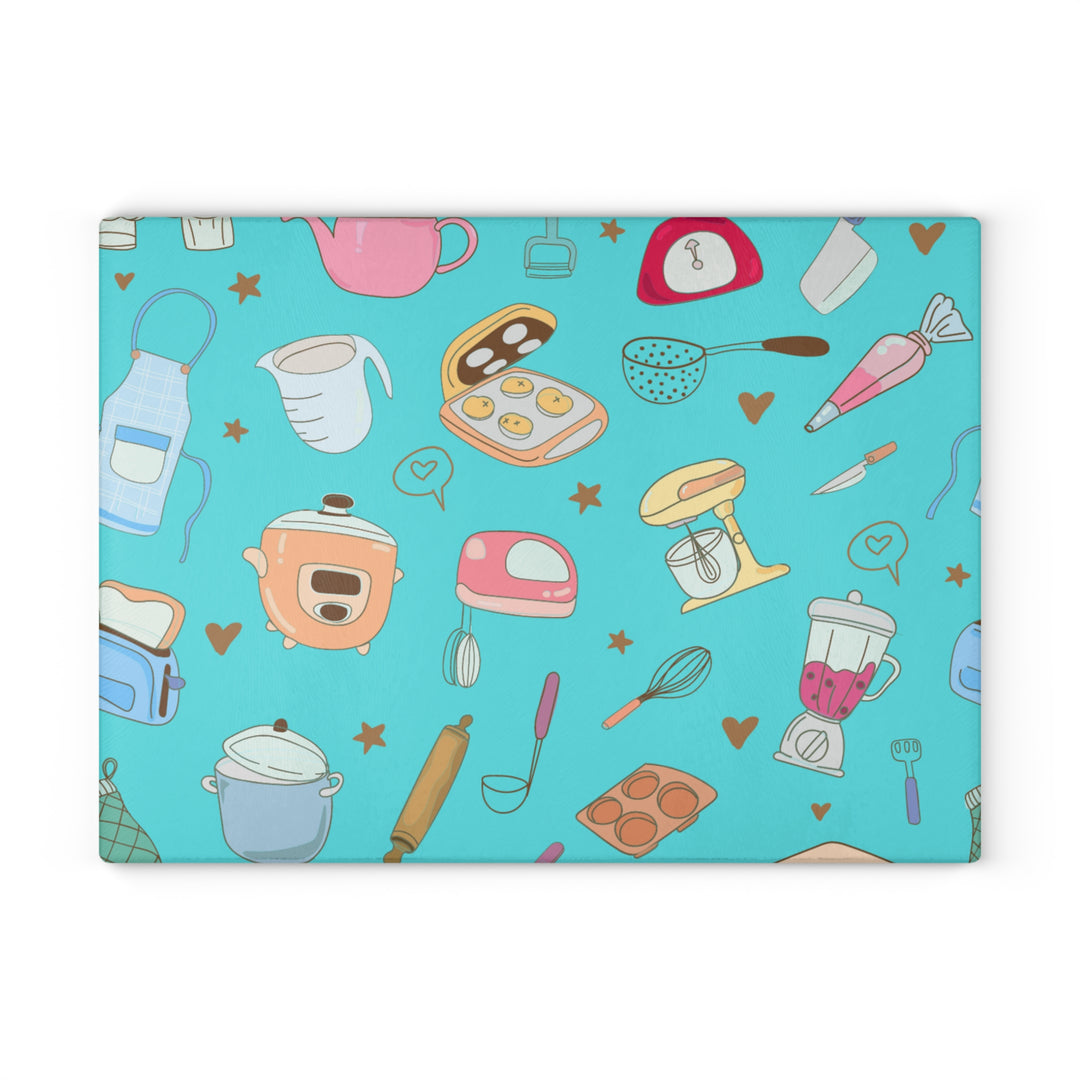 Kitchen Fun Glass Cutting Board