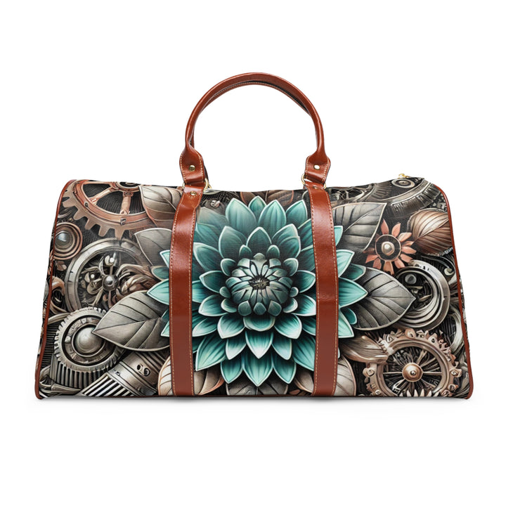 Flowers and Gears Waterproof Travel Bag