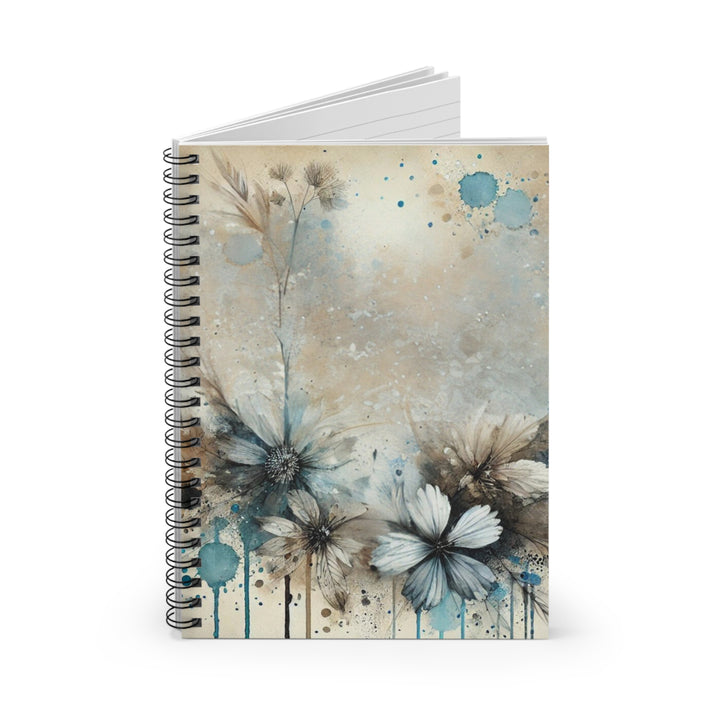 Painted Flowers Spiral Notebook - Ruled Line