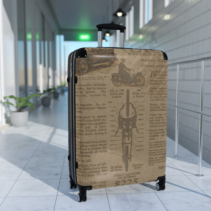 Vintage Newsprint Suitcase