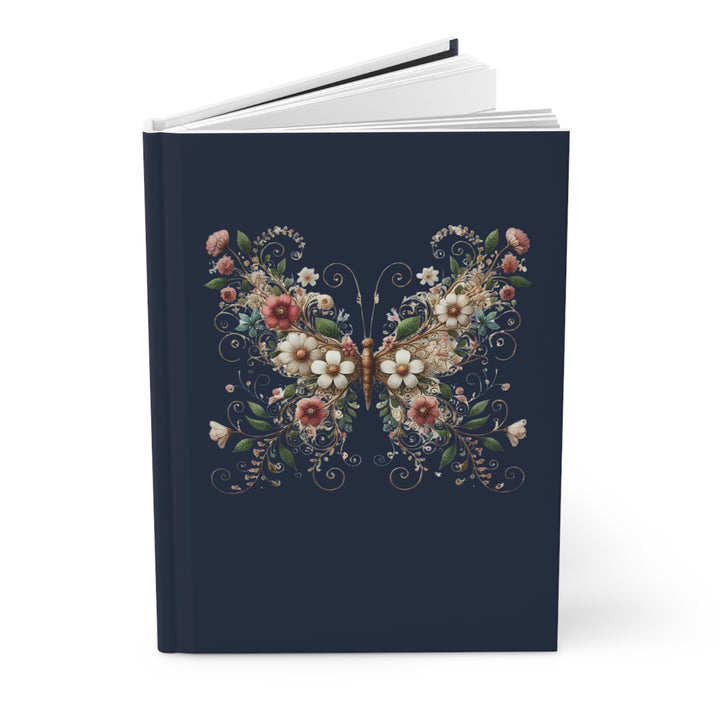 Flowered Butterfly Hardcover Journal Matte