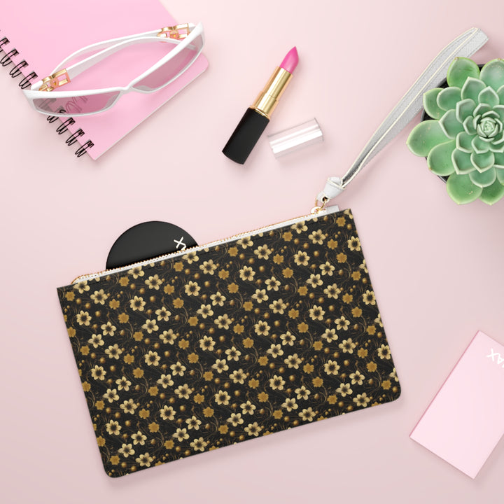 Gold Flowers Clutch Bag