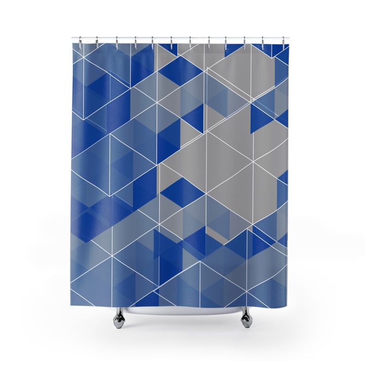 Blue Geometric Shower Curtains