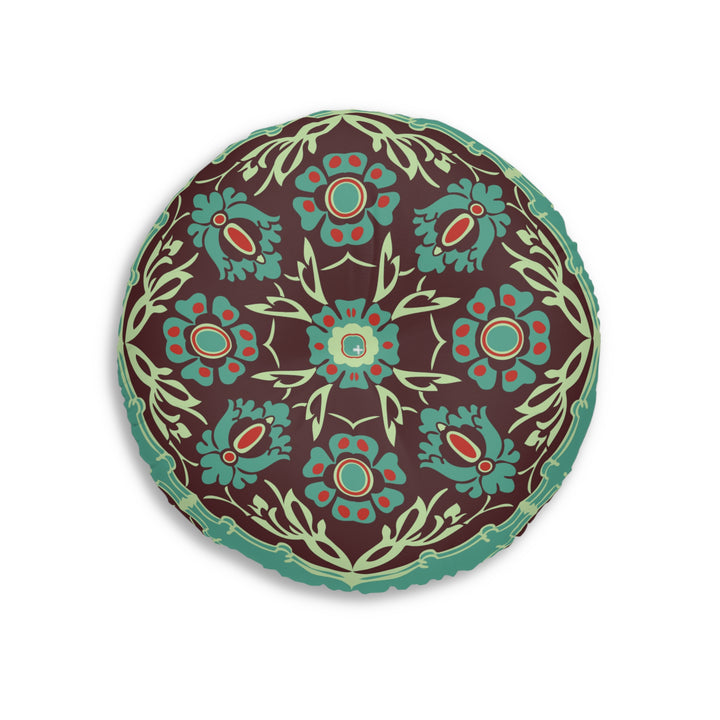 Boho Mosaic Tufted Floor Pillow, Round