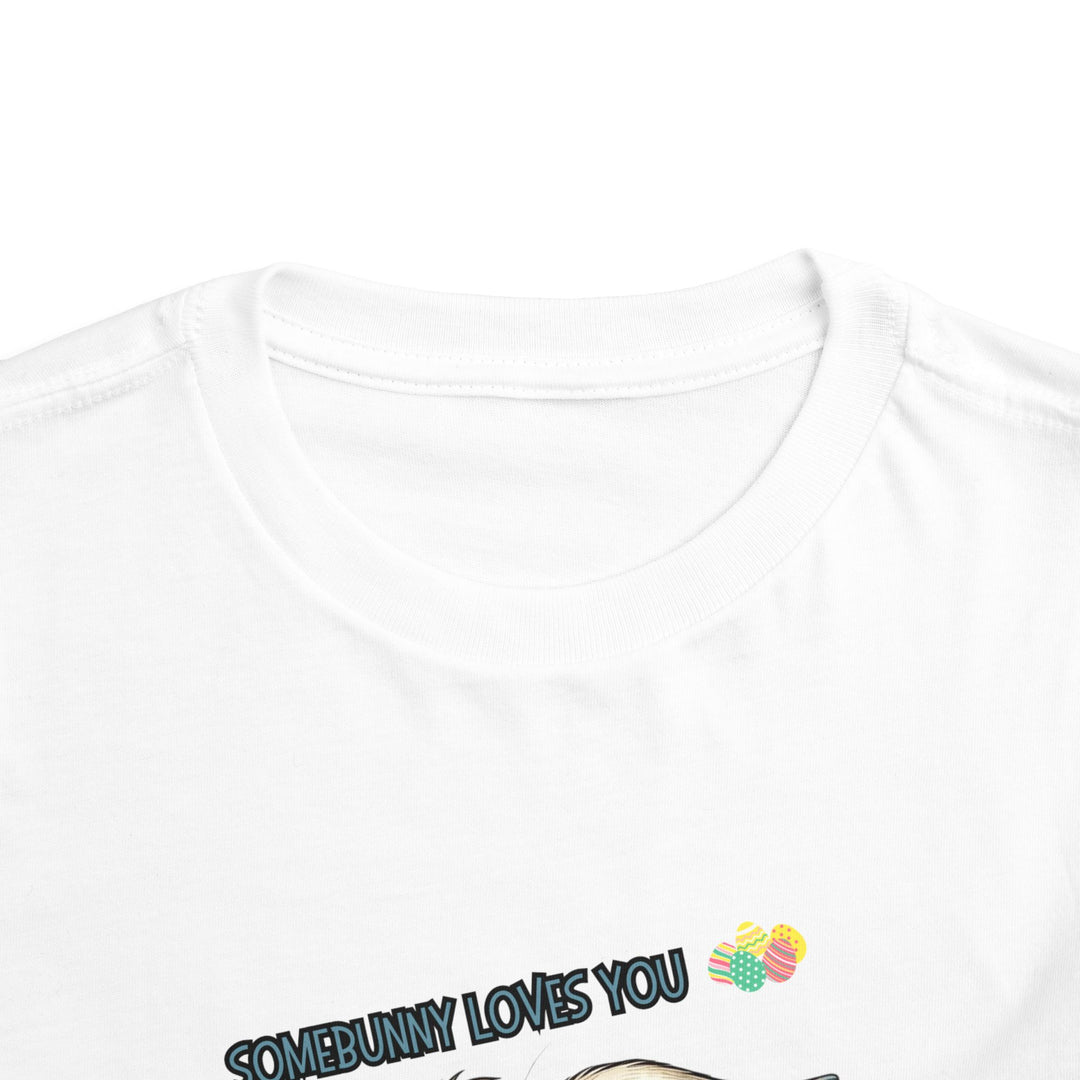 Somebunny Loves You (Blue Letters) Toddler Short Sleeve Tee