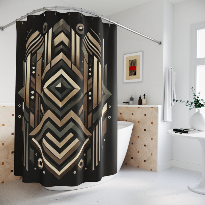 Gold and Black Shower Curtain