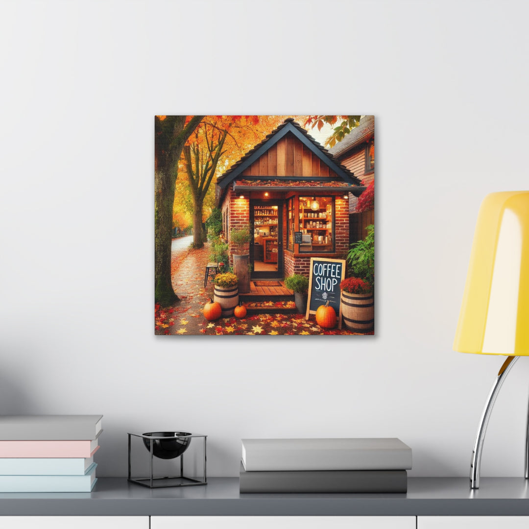 Fall Coffee Shop Canvas Gallery Wraps