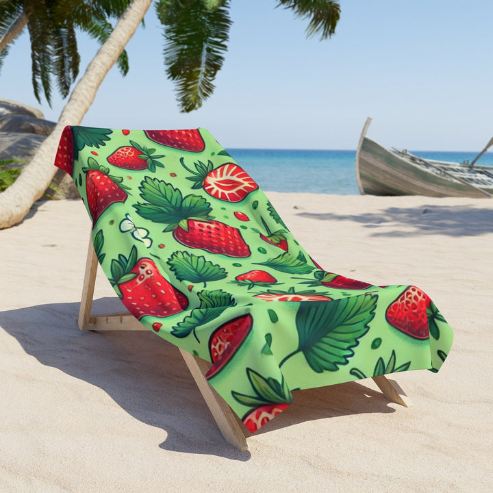 Strawberries Beach Towel