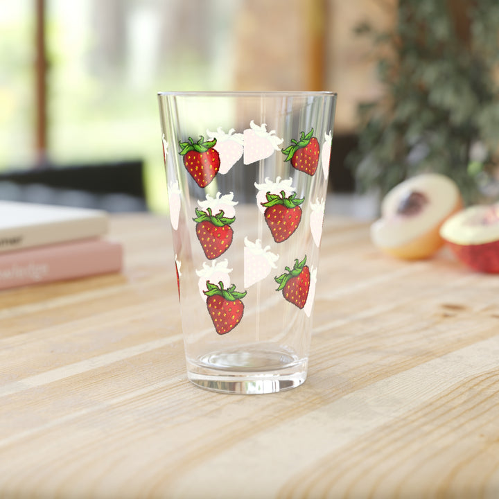 Strawberry Pint Glass, 16oz