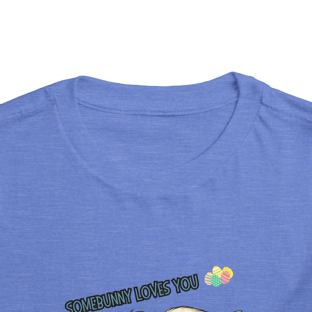 Somebunny Loves You (Blue Letters) Toddler Short Sleeve Tee