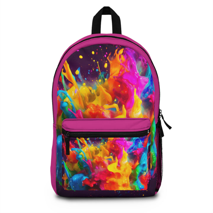 Rainbow Paint Splash Backpack (Pink)