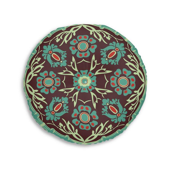 Boho Mosaic Tufted Floor Pillow, Round