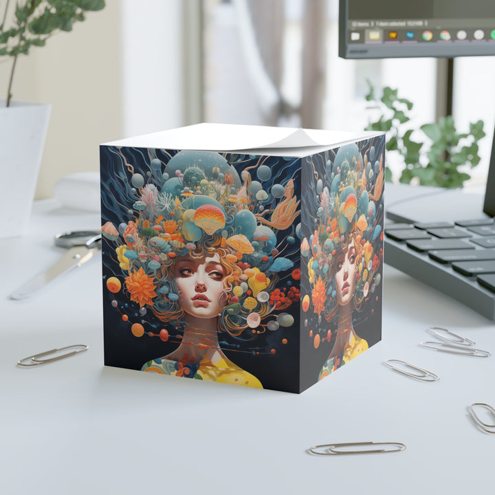 Mushroom Lady Note Cube