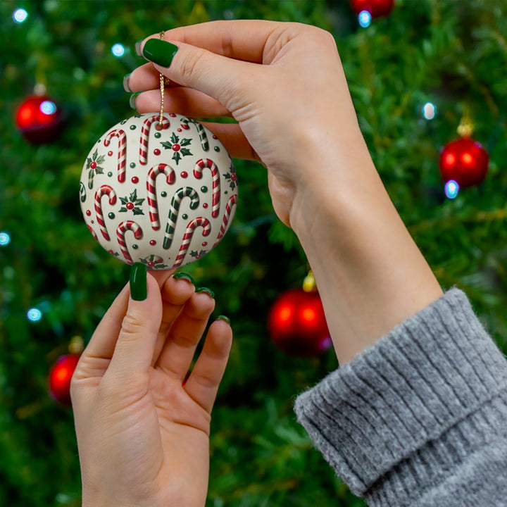 Candy Canes Ceramic Ornament