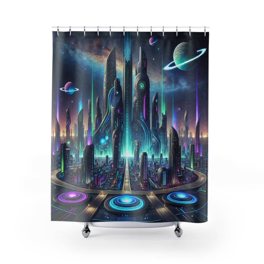 Alien City Shower Curtain