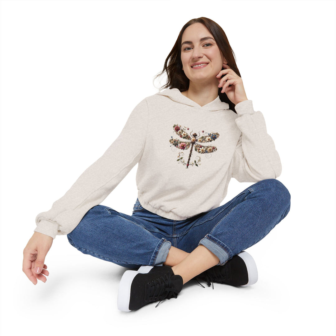 Flowered Butterfly Women's Cinched Bottom Hoodie