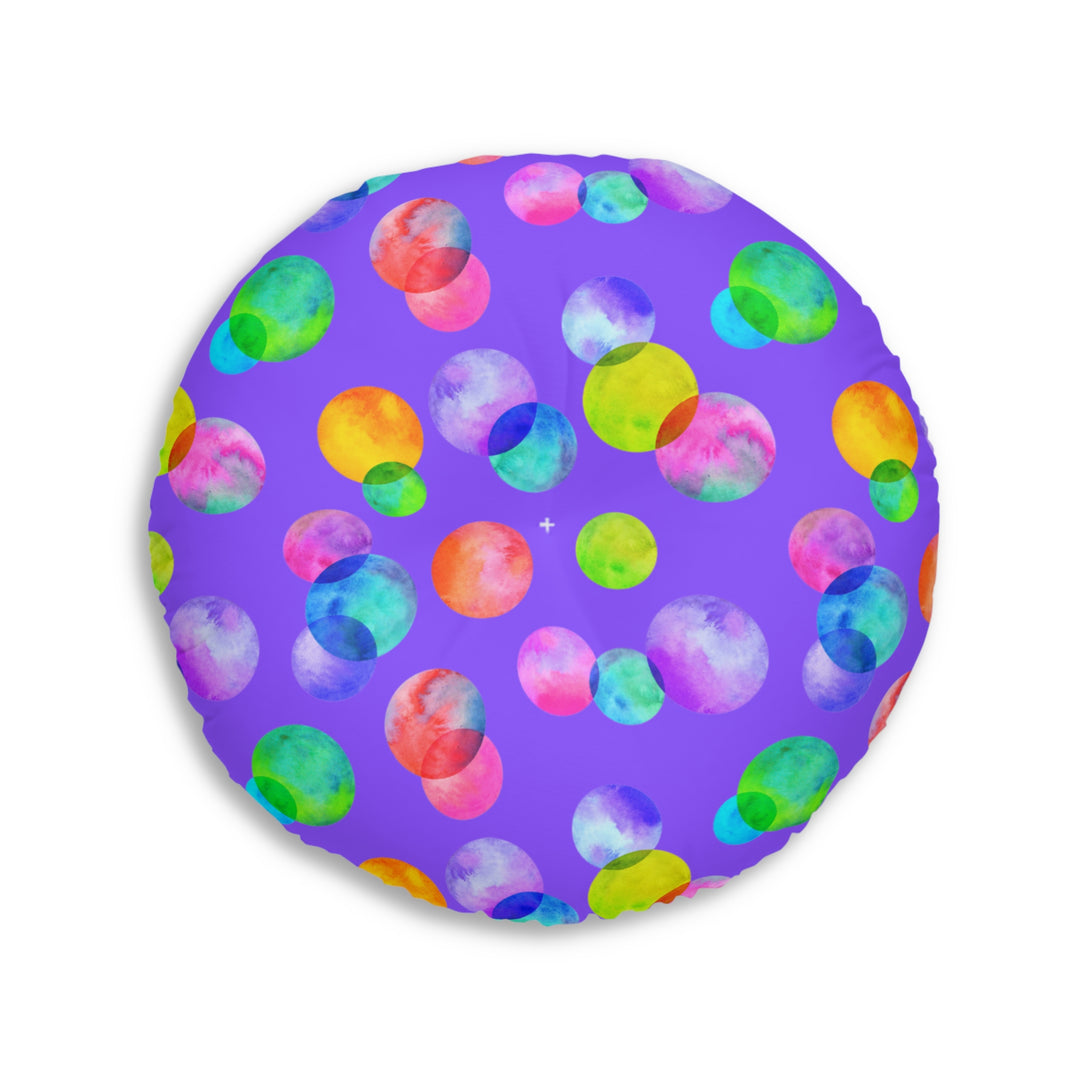 Polka Dot Tufted Floor Pillow, Round