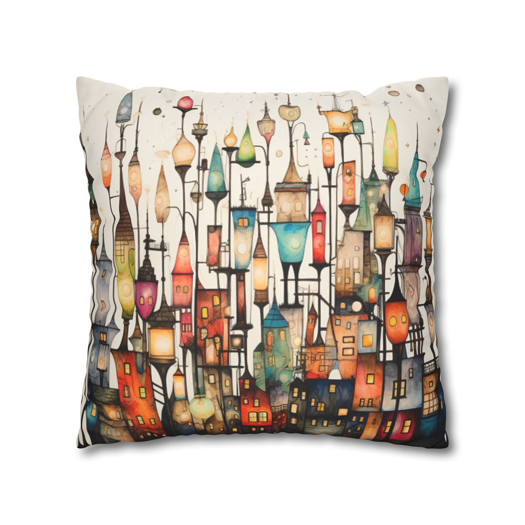 Whimsical City Lights Pillow Case