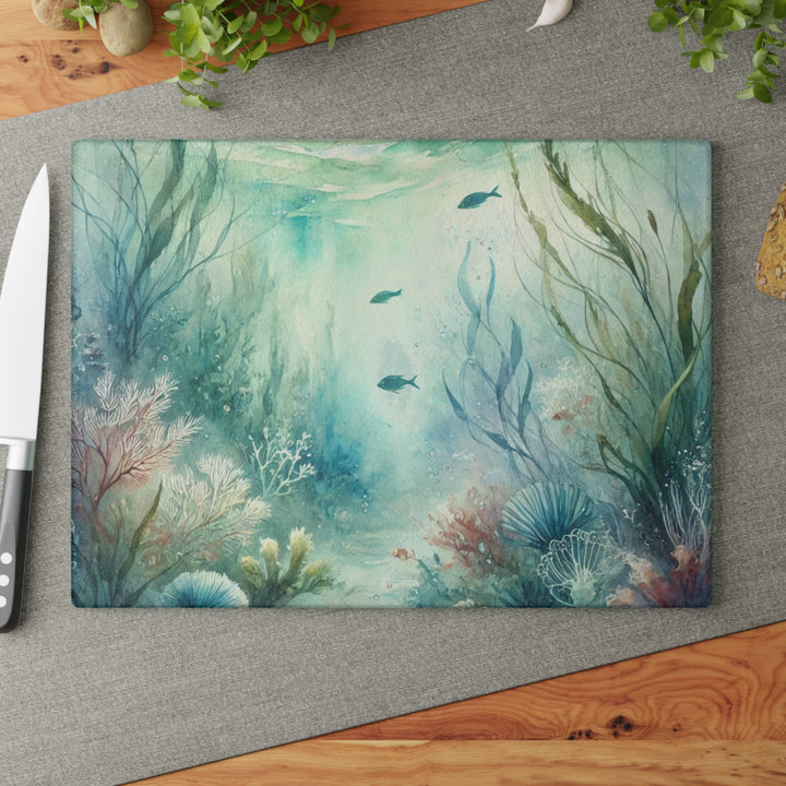 Sea Life Glass Cutting Board