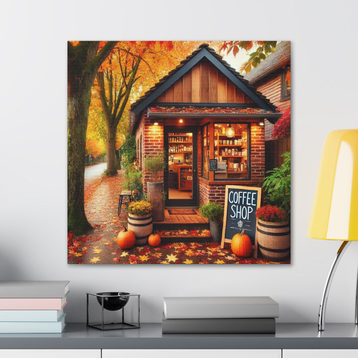 Fall Coffee Shop Canvas Gallery Wraps