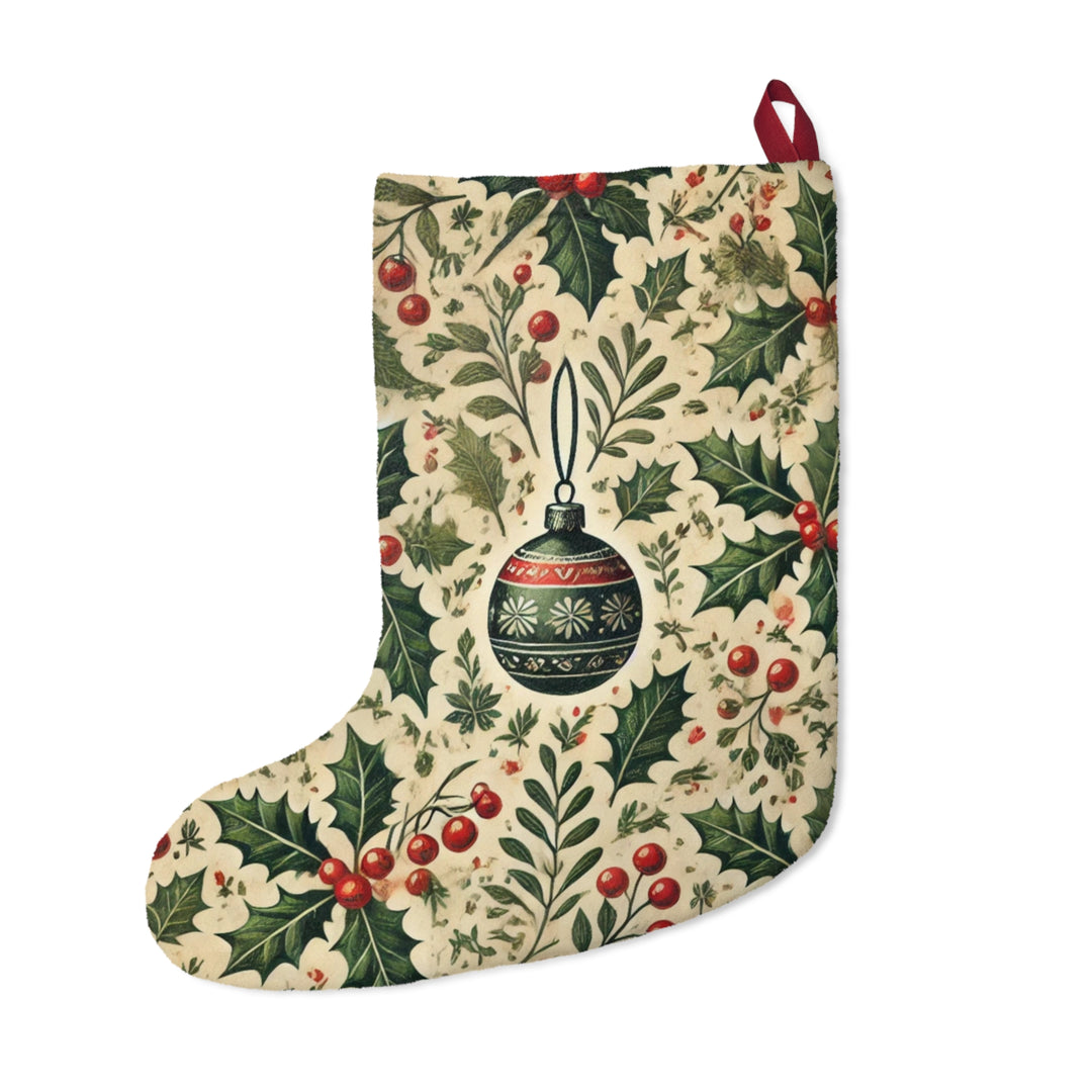 Holly Leaf Large Christmas Stocking