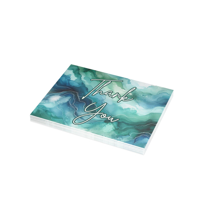 Teal Watercolor Thank You Postcard Bundles (envelopes included)