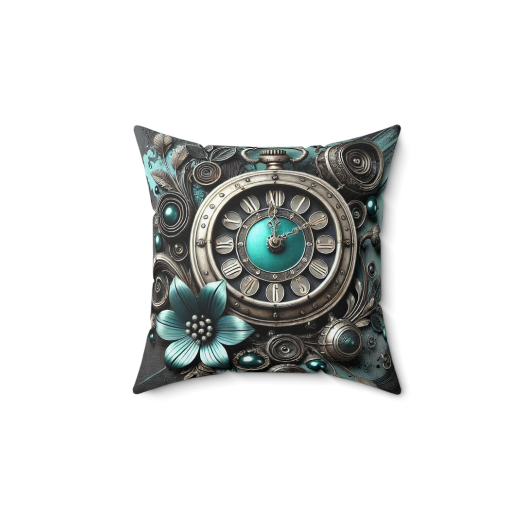 Delicate Time Faux Suede Square Pillow