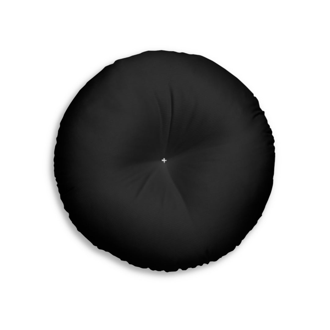 Checkered Tufted Floor Pillow, Round