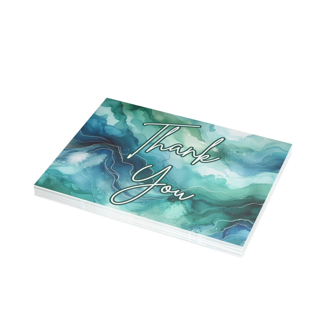 Teal Watercolor Thank You Postcard Bundles (envelopes included)