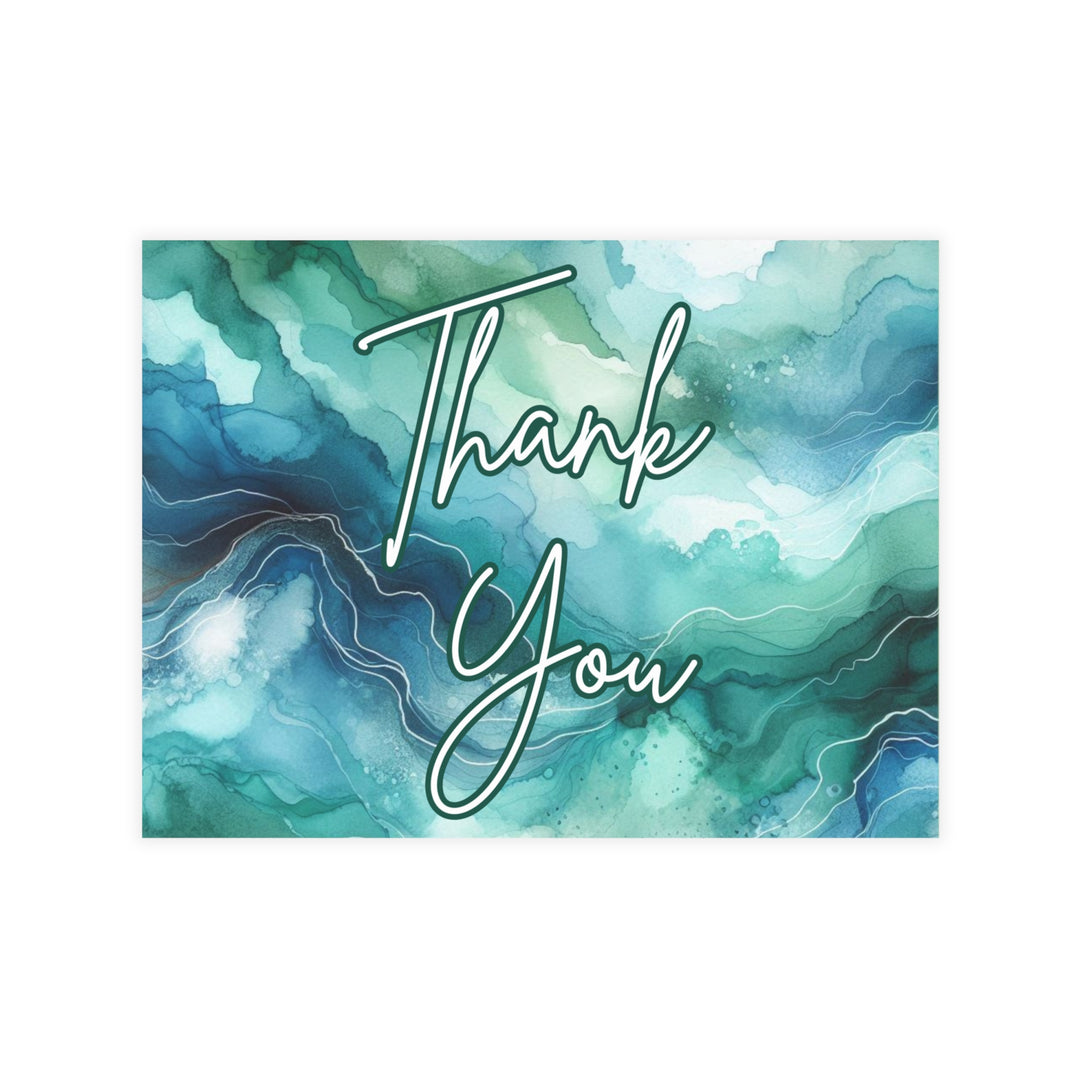 Teal Watercolor Thank You Postcard Bundles (envelopes included)