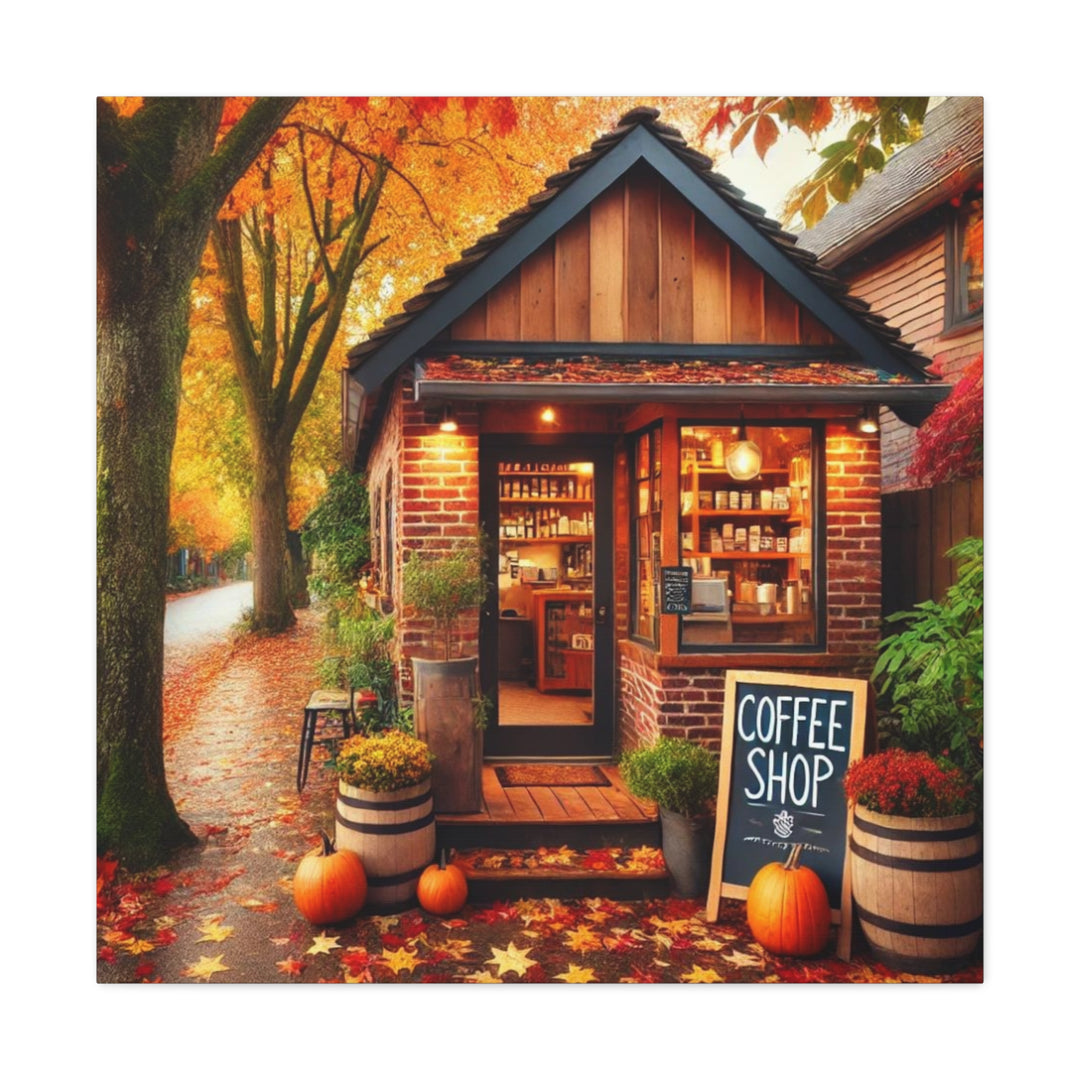 Fall Coffee Shop Canvas Gallery Wraps