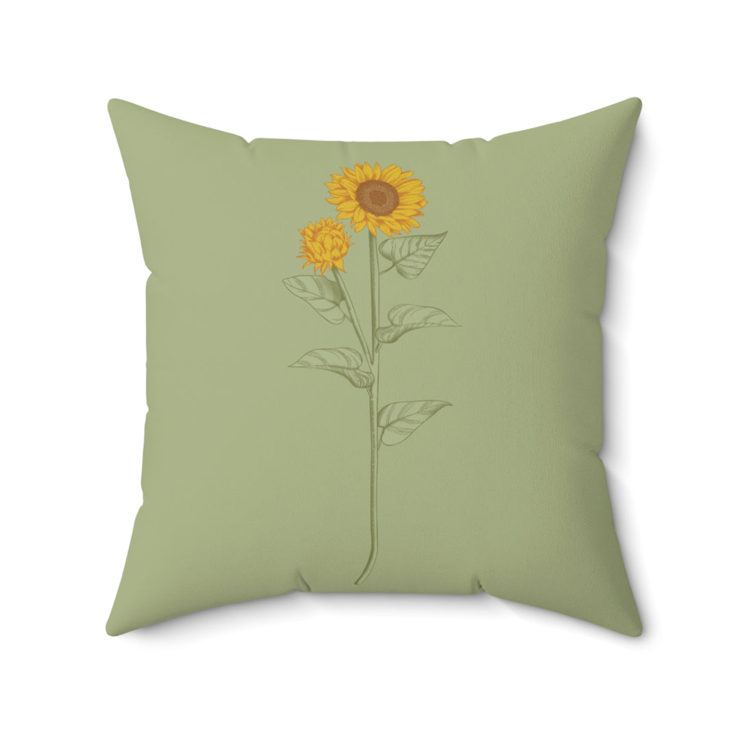 Sunflower Spun Polyester Square Pillow