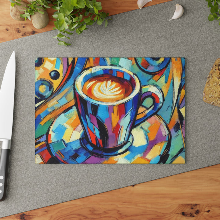 Coffee Time Glass Cutting Board