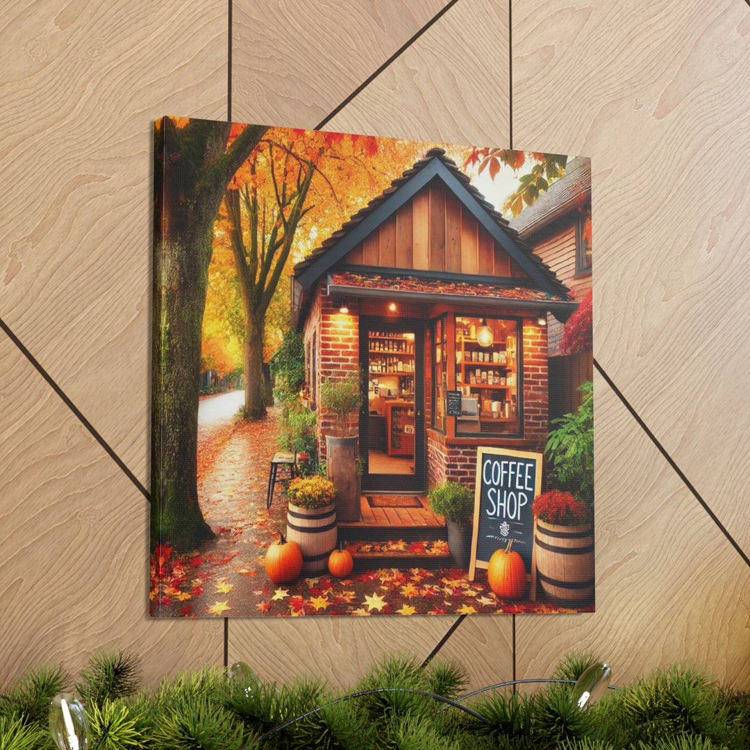 Fall Coffee Shop Canvas Gallery Wraps