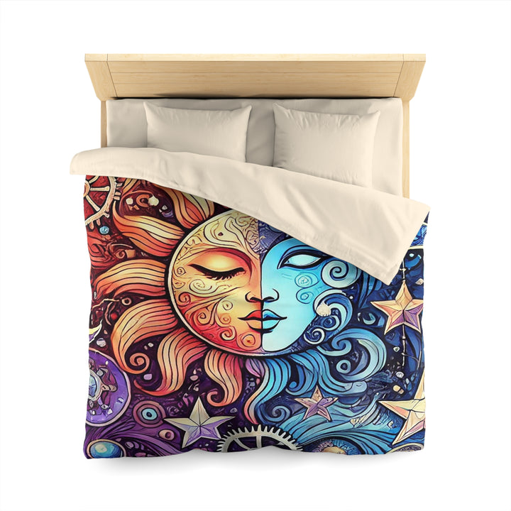 Sun and Moon Microfiber Duvet Cover