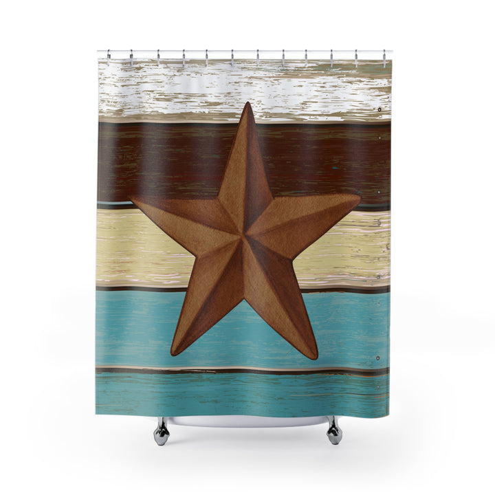 Rustic Star Shower Curtain